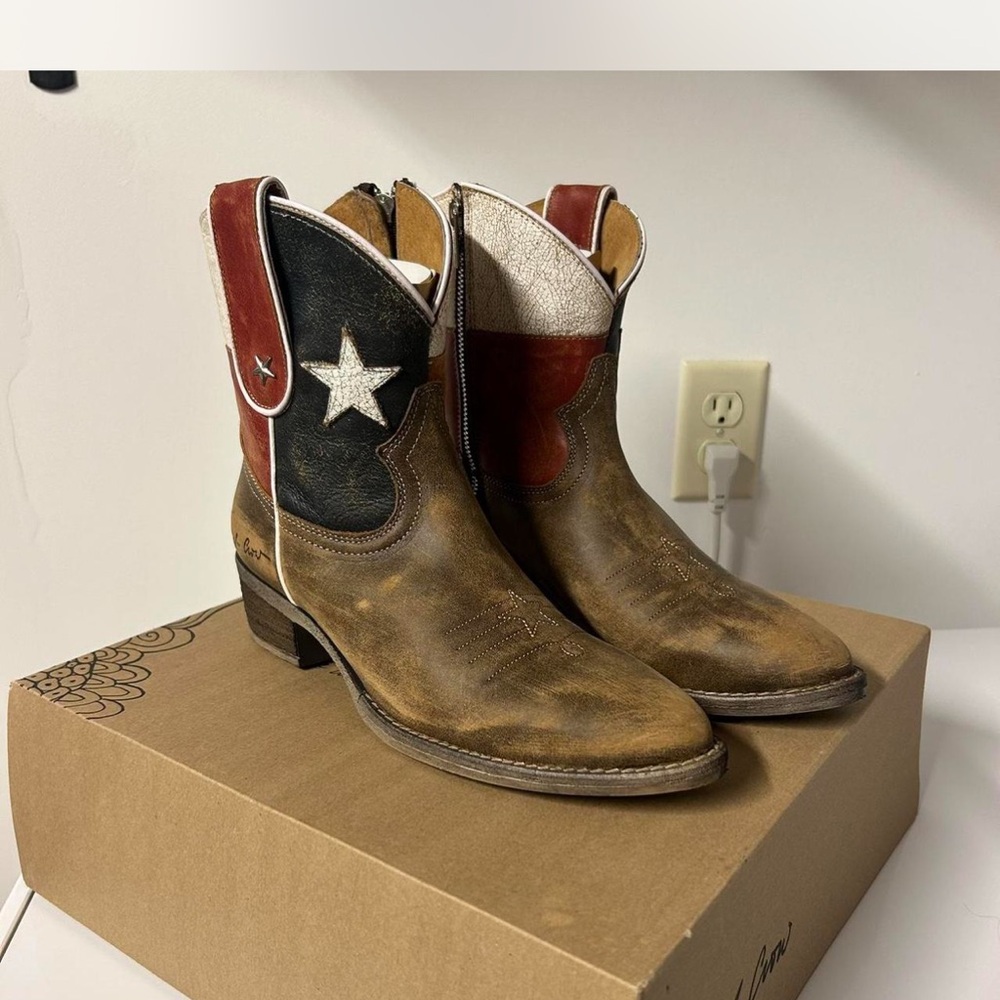 Brown and Red Cowboy Boots